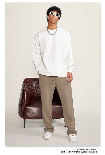 Camiseta Manga Larga Oversize para Hombre - Algodón Puro Otoño Invierno - Image 31