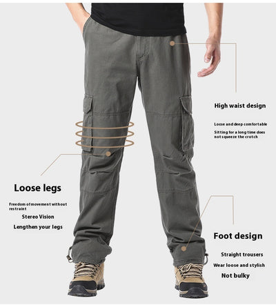 Pantalones Cargo de Algodón Multibosillo para Hombre - Ajuste Holgado y Resistente - Image 18