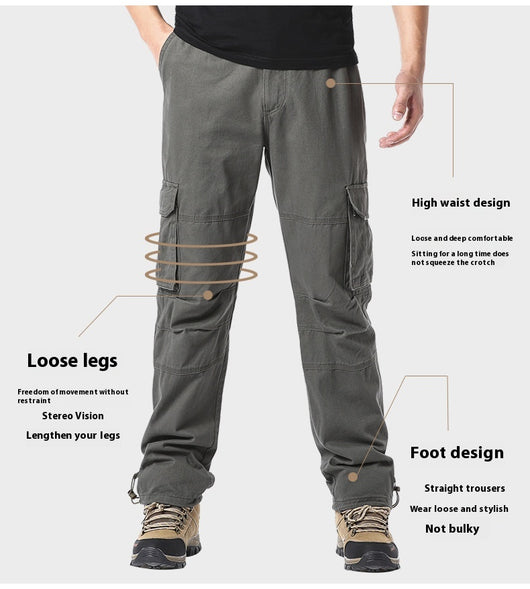 Pantalones Cargo de Algodón Multibosillo para Hombre - Ajuste Holgado y Resistente - Image 18