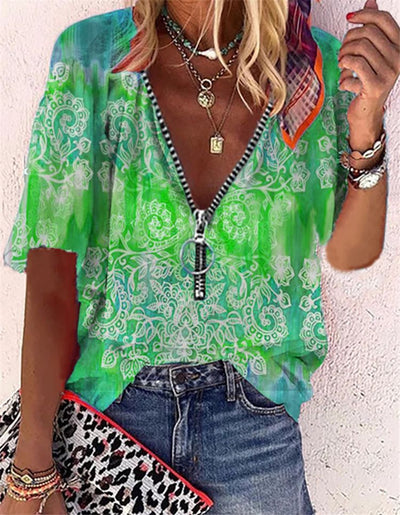 Playera Suelta con Cierre y Estampado para Mujer - Image 13
