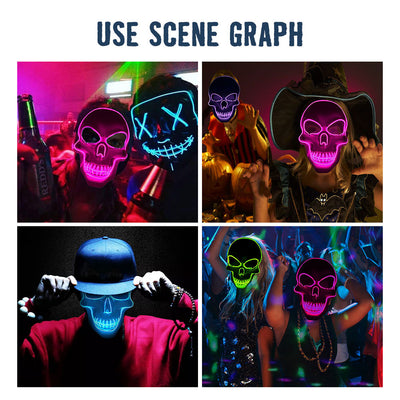 Máscara de Calavera LED Luminosa para Halloween - Image 10