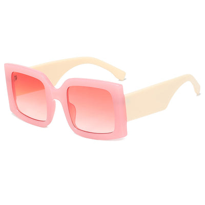Large-frame green and tortoise shell sunglasses with gradient blue to yellow square lenses. - Image 6