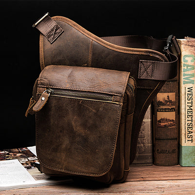 Bolso Mensajero Retro de Cuero Genuino para Hombre - Image 7