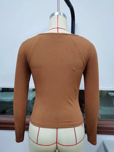 Blusa Pullover Básica de Algodón para Mujer - Colores Sólidos - Image 12