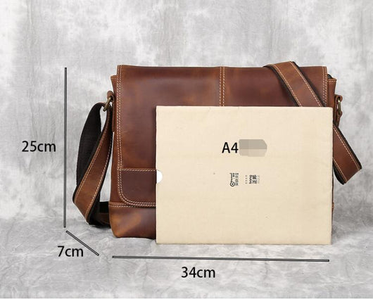 Bolsa de Cuero Horizontal Retro para Hombre - Estilo A4 - Image 9