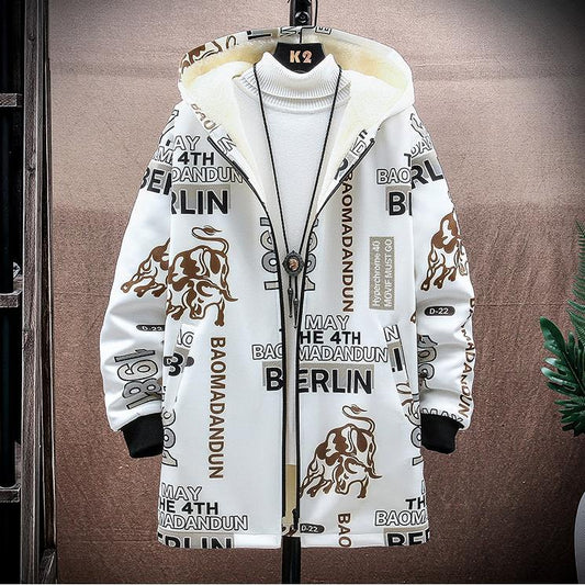 Abrigo de Terciopelo Acolchado para Hombre Talla Grande