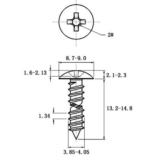 Tornillo Autorroscante de Acero Inoxidable Cabeza Ancha Tipo Champiñón - Image 17