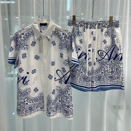 Conjunto de Playa Casual para Hombre - Camisa y Shorts
