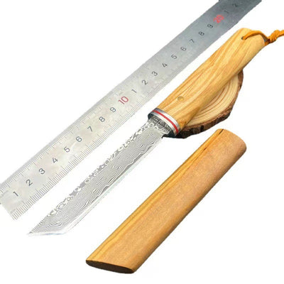 Cuchillo de Acero Damasco con Mango de Madera de Olivo - Image 4