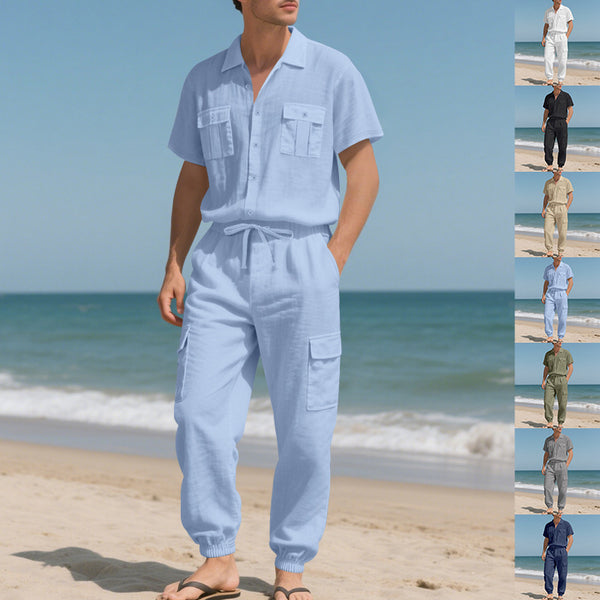 Conjunto de Trabajo Casual: Camisa Manga Corta y Pantalón