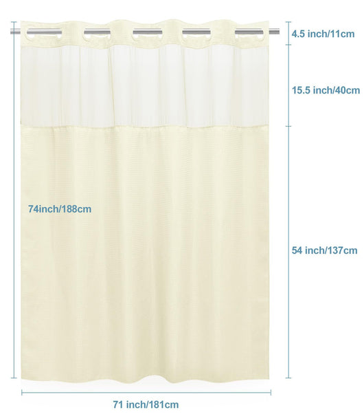 Cortina de Baño Doble Capa con Hebilla Grande - Diseño Liso y Moderno - Image 25