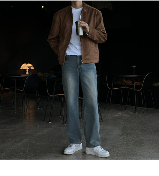 Chaqueta Café con Cuello de Pie - Image 17