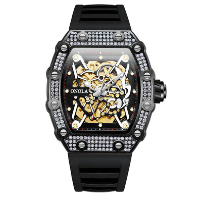 Reloj Automático para Hombre con Cristales y Correa de Silicona Resistente al Agua - Image 13