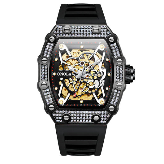 Reloj Automático para Hombre con Cristales y Correa de Silicona Resistente al Agua - Image 13