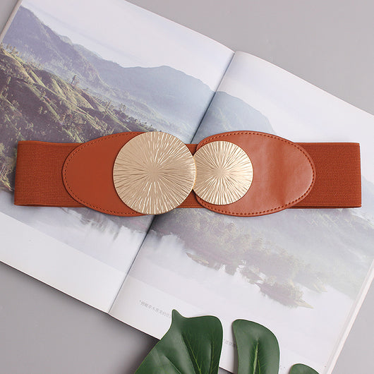Cinturón Elástico Ancho Rojo para Mujer - Accesorio Versátil para Vestidos y Faldas - Image 13