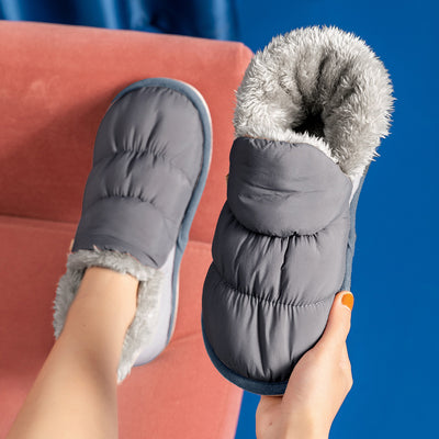 Zapatillas Cálidas de Algodón Grueso Antideslizantes para Mujer con Forro de Terciopelo - Image 18