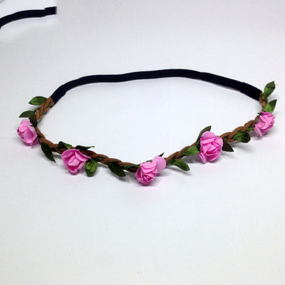 Corona de Flores Rosas Estilo Coreano para Novia - Image 8