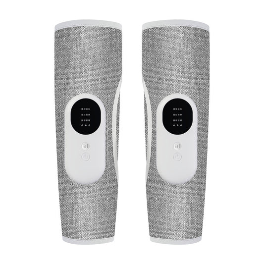 Pair of gray wireless leg massagers with heating, air pressure, and vibration functions for relaxation. - Image 2