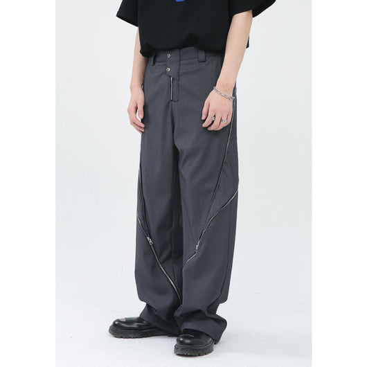 Pantalones Verticales Micro con Cierre Lateral - Versión Coreana para Hombre - Image 10