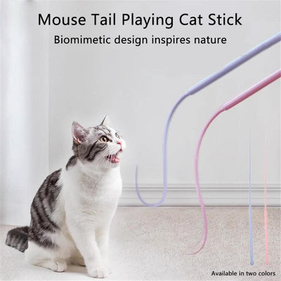 Juguete Interactivo para Gatos - Vara Teaser con Cola de Ratón Silicona - Image 14