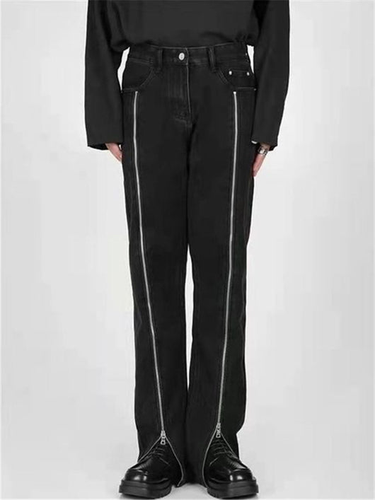 Jeans Rectos Talla Grande con Diseño de Cierre Moderno - Image 11