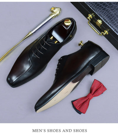 Zapatos Formales de Cuero para Hombre Estilo Británico con Diseño Bicolor - Image 21