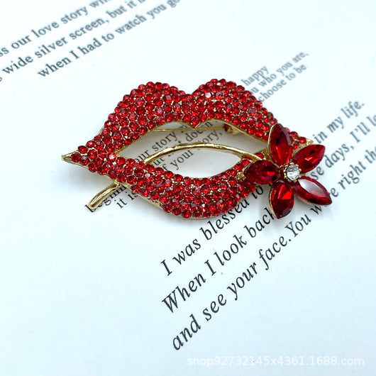 Broche Labios Rojos Tentación - Accesorio de Temperamento para Traje y Vestido - Image 13