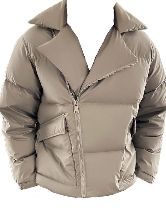 Chaqueta Acolchada de Plumas para Hombre con Cuello Clásico - Image 6