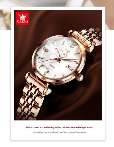 Reloj de Cuarzo para Mujer Diseño Geométrico Rombo - Image 9