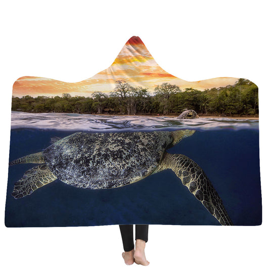 Poncho Manta con Capucha Serie Tortugas del Océano - Image 14