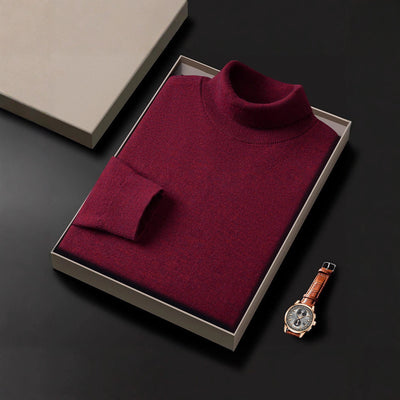 Suéter Cuello Alto Liso Grueso Holgado para Hombre - Image 2