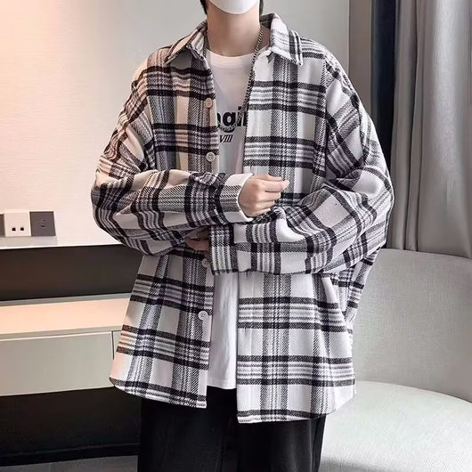Camisa de Cuadros Manga Larga para Hombre - Estilo Versátil - Image 10