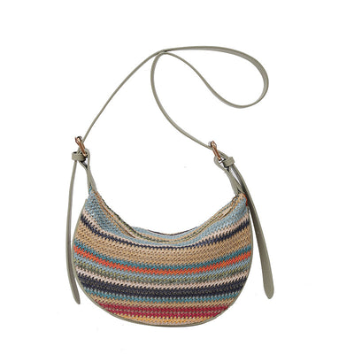 Bolsa Tote de Rafia Arcoíris para Mujer - Bolso Casual de Hombro - Image 7