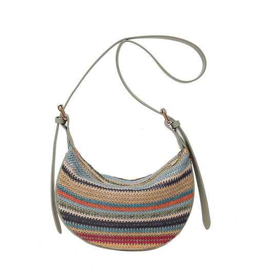 Bolsa Tote de Rafia Arcoíris para Mujer - Bolso Casual de Hombro - Image 7