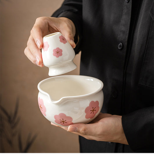 Juego de Tazón Matcha de Cerámica con Patrón Floral Artesanal - Image 20