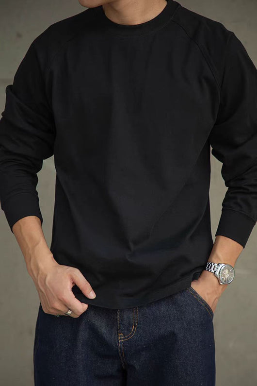 Camisa Raglan Vintage de Algodón para Hombre - Manga Larga Otoño - Image 9