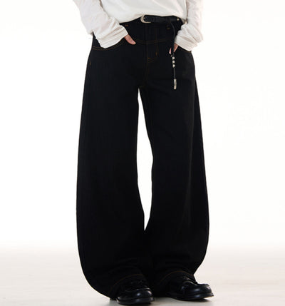 Jeans Ajustados Minimalistas Estilo Americano con Costuras Visibles de Diseñador - Image 2