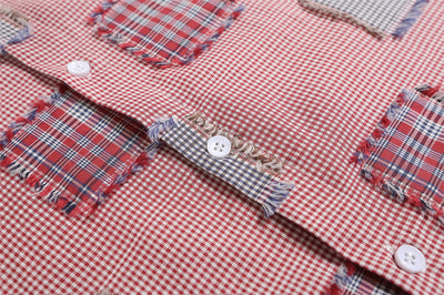 Camisa de Cuadros con Parches Desgastados para Hombre - Image 7
