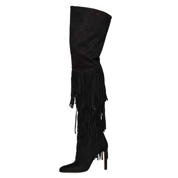 Botas Altas con Flecos y Tacón - Image 4