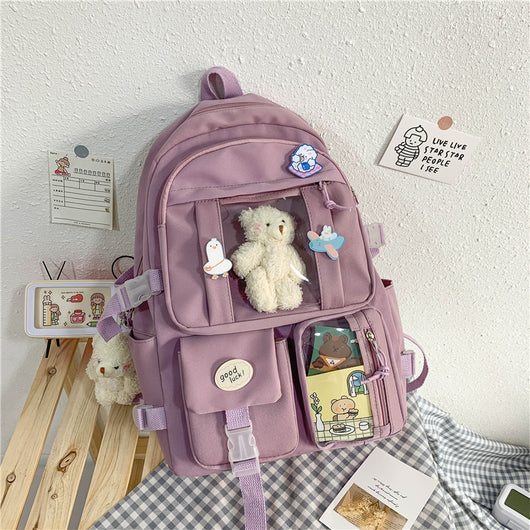 Mochila Escolar de Gran Capacidad con Diseño Coreano para Niñas - Image 8