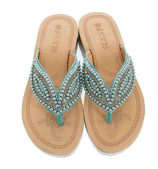 Sandalias Talla Grande con Detalles de Perla y Hoja - Image 21