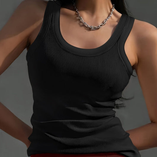 Blusa sin Mangas Cuello Redondo Versátil para Mujer - Image 4