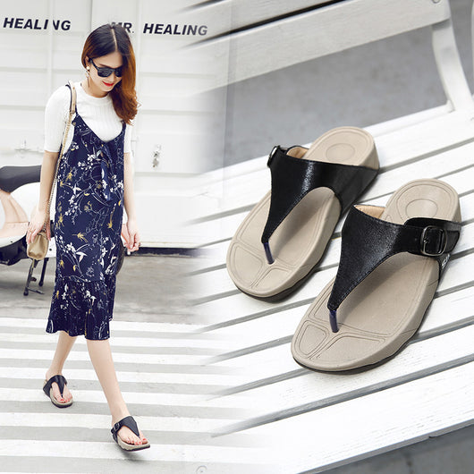 Sandalias Plataforma Playa con Hebilla Ajustable para Mujer