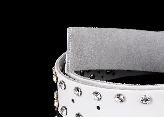 Cinturón de Cuero para Mujer con Hebilla de Diamantes y Pasador de Cuero Vacuno - Image 14