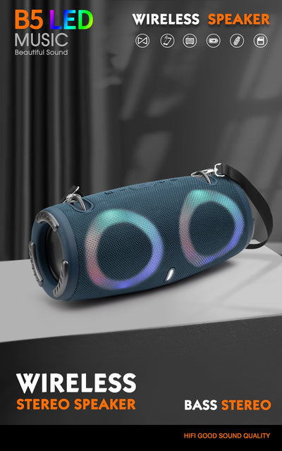 Parlante Portátil War Drum Bluetooth con Luces RGB - Resistente al Agua - Image 11