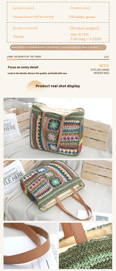 Bolsa de Playa Tejida en Papel - Estilo Europeo y Americano - Image 6