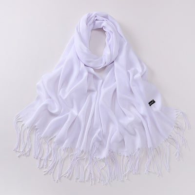 Bufanda Larga de Cashmira Suave - Color Liso para Otoño e Invierno - Image 9