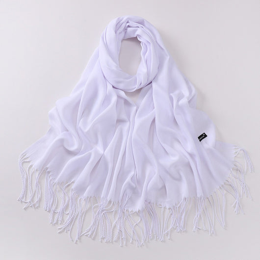 Bufanda Larga de Cashmira Suave - Color Liso para Otoño e Invierno - Image 9