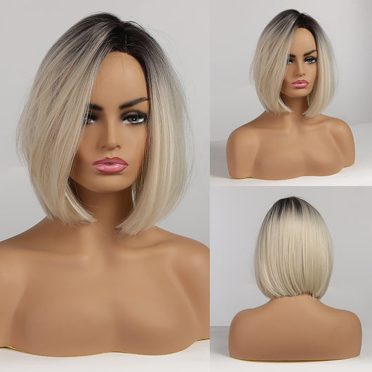 Peluca Corta Liso de Cabello Sintético Resistente al Calor - Image 2