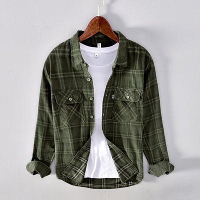 Camisa Casual de Cuadros en Pana de Algodón para Hombre - Image 7